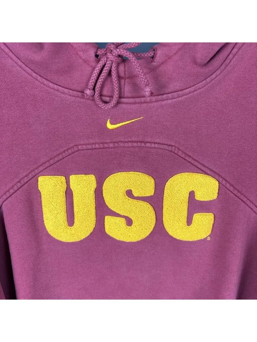 Vintage Y2K USC Trojans Nike Team Pullover Hoodie Maroon Red XL